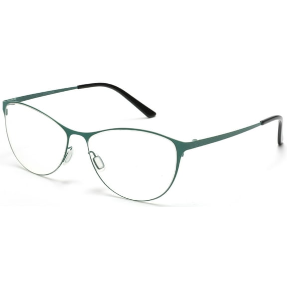 Tango Optics Metal Cateye Optical Eyeglasses Frame Flexible Stainless Steel Green For Prescription Lens -