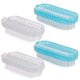 thumbnail image 2 of Cepillo de limpieza de uñas, mango de cepillo de uñas, cepillos de plástico de 2 lados con cerdas suaves para manicura pedicura mujeres niños, paquete de 4 (blanco claro, azul claro), 2 of 5