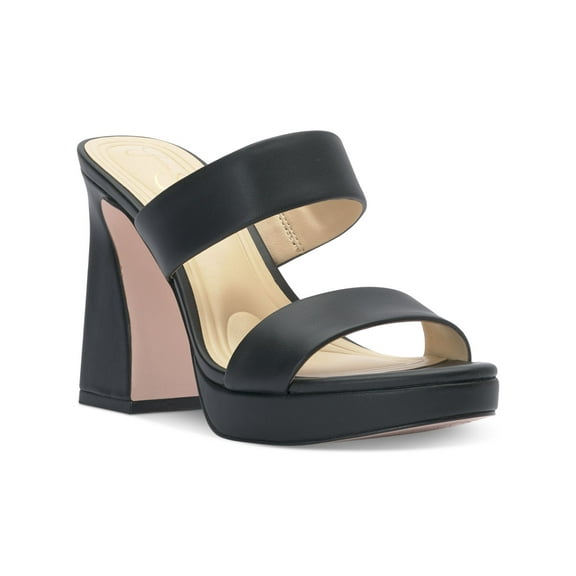 JESSICA SIMPSON Womens Black 1" Platform Goring Padded Diza Round Toe Sculpted Heel Slip On Dress Heeled Sandal 11 M