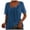 C147 Blue, variant on Gbsyewxs Shirts For Women Short Sleeve Square Neck Button Ruffle Solid Color Soft Summer Womens T Shirt Blue