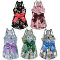 thumbnail image 1 of 5 Pcs Robe de Princesse Chiot Nœud Papillon Rosette Mignonne Robe d'Été Chiot Floral Gilet pour Petit Chien Chat Tenues, 1 of 7
