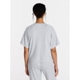 thumbnail image 4 of Joyspun Women's French Terry Knit Sleep Top with Short Sleeves, Sizes XS-3X, 4 of 6