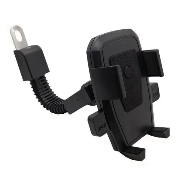 Soporte para teléfono de coche eléctrico con clip ajustable y rotación de 360 grados para espejo retrovisor de motocicleta, accesorio para teléfono móvil