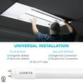 thumbnail image 4 of Luxrite 12-Pack 2FT T8 LED Tube Light, Type A+B, 8W=17W, 3 Colors 3500K 4000K 5000K, Single and Double End Powered, Plug and Play or Ballast Bypass, 960 Lumens, F17T8, Frosted Cover, UL, DLC, 4 of 7