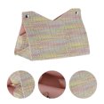 thumbnail image 3 of Funda de caja de pañ tissues de patrón tejido duradera de 1 pieza para mesa de sala de estar color rosa PU, 3 of 3