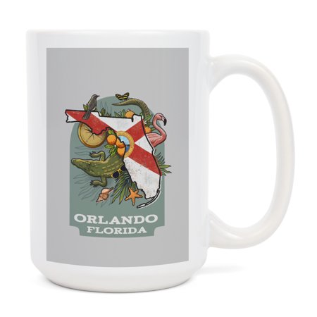 

15 fl oz Ceramic Mug Orlando Florida State Treasure Trove State Series Contour Dishwasher & Microwave Safe