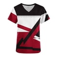 thumbnail image 5 of Puntoco Liquidación de blusas cortas para mujer, moda informal para mujer, cuello en V, estampado, manga corta, bolsillo, vestido de enfermera, 5 of 5