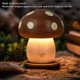 thumbnail image 2 of Wooden Mushroom LED Table Lamp Warm Light Dimmable Rechargeable for Bedside Bedroom Home Decor, 2 of 4