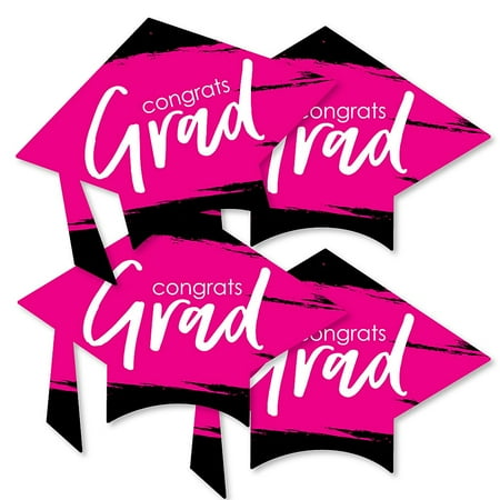 Pink Grad - Best is Yet to Come - Grad Cap Decorations DIY Pink Graduation Party Essentials - Set of