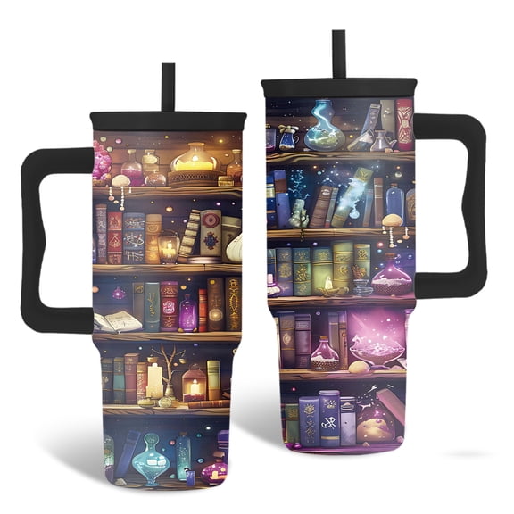 Book Lovers Gifts 24oz Tumbler with Handle and Straw, Book Tumbler for Friend, Bookish Gifts for Women Readers Librarian, Book Accessories Travel Mug, Birthday Valentines Day Gift for Her, 1 Pcs
