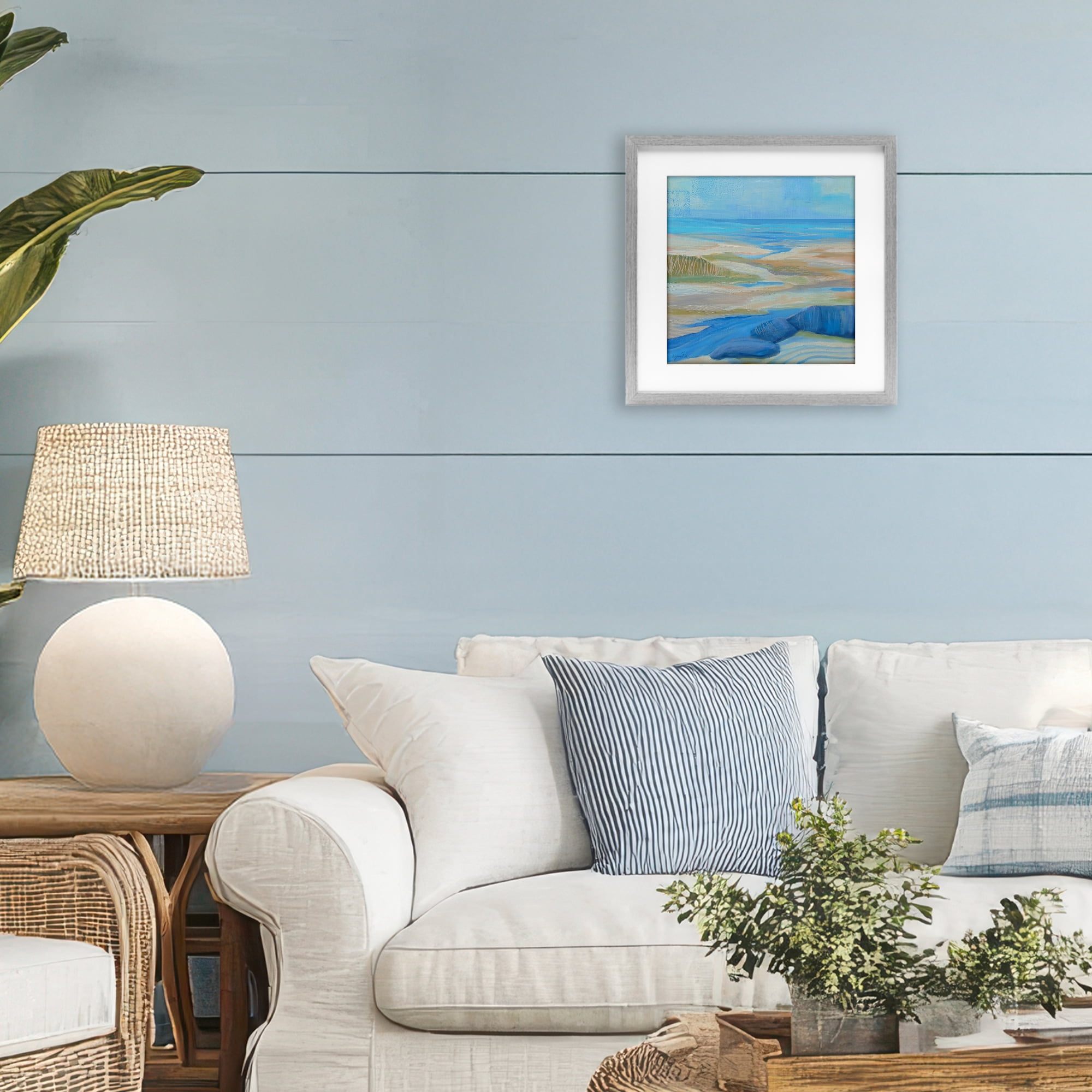Stupell Industries Low Tide Azure Dunes Gray Framed Print Under Glass, design by Lynn Ericson Fine Art