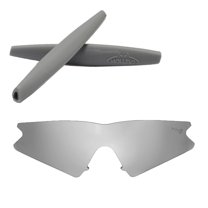 Walleva Titanium Polarized Replacement Lenses And Grey Earsocks For Oakley M Frame Sweep Sunglasses