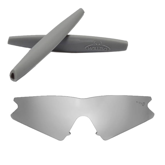 Walleva Titanium Replacement Lenses And Grey Earsocks For Oakley M Frame Sweep Sunglasses