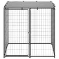 thumbnail image 3 of vidaXL Outdoor Dog Kennel Large Dog Crate Lockable Puppy Cage with Roof Steel, 3 of 30