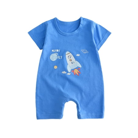 

atinetok Children Clothes 1-12M Baby Crawling Clothes Cotton Summer New Baby Thin Short-Sleeved Children s Jumpsuit Adjustable Waistband for a Customized Fits Art Exhibitions or Gallery Visits