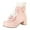 Pink, variant on Bmisegm Womens Boot Women Winter Short Boots Front Lace up Ankle Boot Solid Color Lolita Shoes Boots for Women White 8