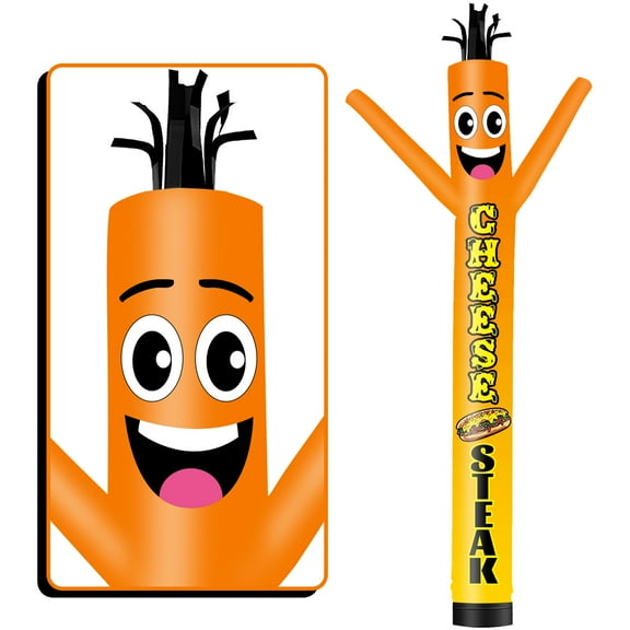Inflatable Tube Man Cheese Steak Wacky Wavy Dancing Guy for Outdoor Decoration Advertising Business Promotion - Food Theme (Blower Not Included)