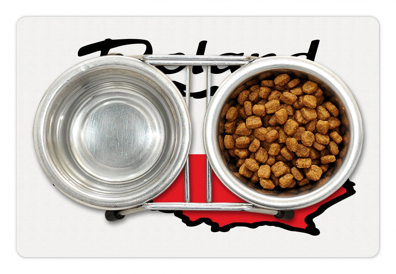 Poland Pet Mat for Food and Water, Simplistic Design Traveling with a