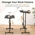 thumbnail image 6 of Adjustable Standing Desk for Walking Pad Treadmill Mobile Stand Up Desk with Wheels, Portable Walking Pad Table Stand, Rolling Laptop Cart for Standing or Sitting Home Office Desks, Black, 6 of 9