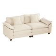 thumbnail image 5 of Tcbosik Modern Sectional Couch, Loveseat for Bedroom Living Room, 81.9" Chenille Upholstered 2-Seat Sofa with Pillow, Easy Assembly, Beige, 5 of 8