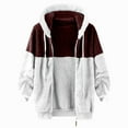 thumbnail image 5 of Miluxas Men's Full-Zip Hoodie, Fleece Hooded Sweatshirt with Zipper Wine 8(L), 5 of 5