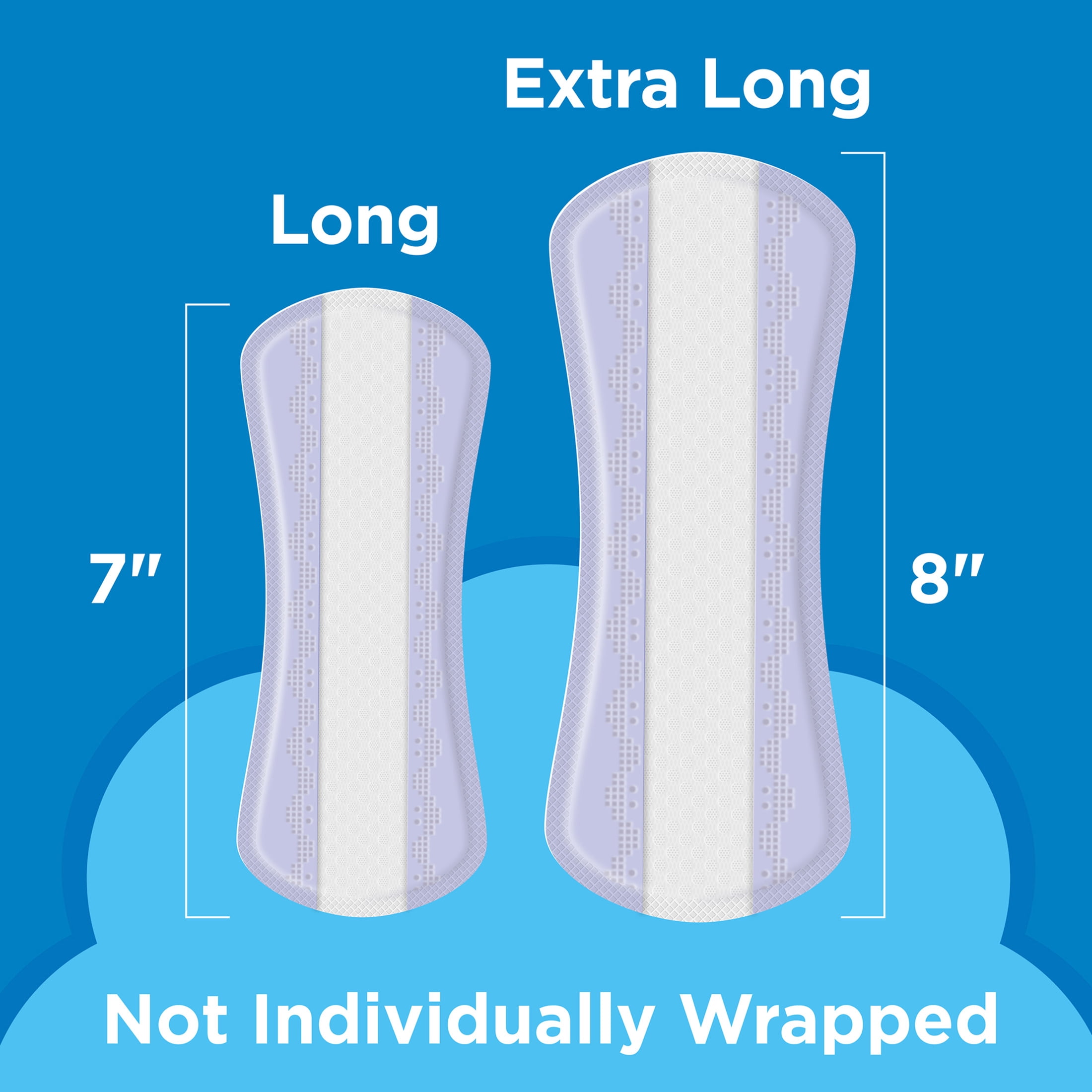 Equate Extra Protection Everyday Panty Liners, Long Length, Unscented, Compare to Always® (216 Total Count - 2 packs of 108 count each)