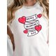 thumbnail image 1 of Camiseta de San Valentín para mujer, talla grande, suave y cómoda, cuello redondo y manga corta. Top informal negro liso con estampado divertido de "Feliz Día de San Valentín" y diseño de corazón rojo, 1 of 7