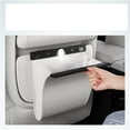 thumbnail image 3 of Leather Car Trash Can Magnetic Seat Back Hanging Hidden Storage Bag Vehicle Interior Organizer Creative Auto Accessories white, 3 of 5