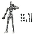 thumbnail image 1 of T13 Action Figure Robot, Titan 13 Action Figure,Titan Action Figure, Stikbot Toys with Weapon Accessories, The Toys That Children Hope To Have (Clear), 1 of 2