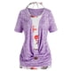 thumbnail image 1 of Tamaño más carenado frontal Marled camiseta Y cabestro sin mangas floral Conjunto Rosegal Camisetas tallas grandes, 1 of 5