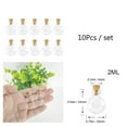 thumbnail image 2 of Small Transparent Glass Bottles with Cork Oblate Round Clear Handiwork Bottles Decorative bottle Pendant bottle 10pcs, 2 of 5