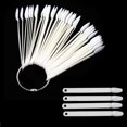 thumbnail image 5 of 100 Pack Fan shape False Nail Art Tips Nail Art Swatch Sticks Nail Polish Practice Fingernail Display With Metal Split Ring (Natural Color, Clear Color), 5 of 5