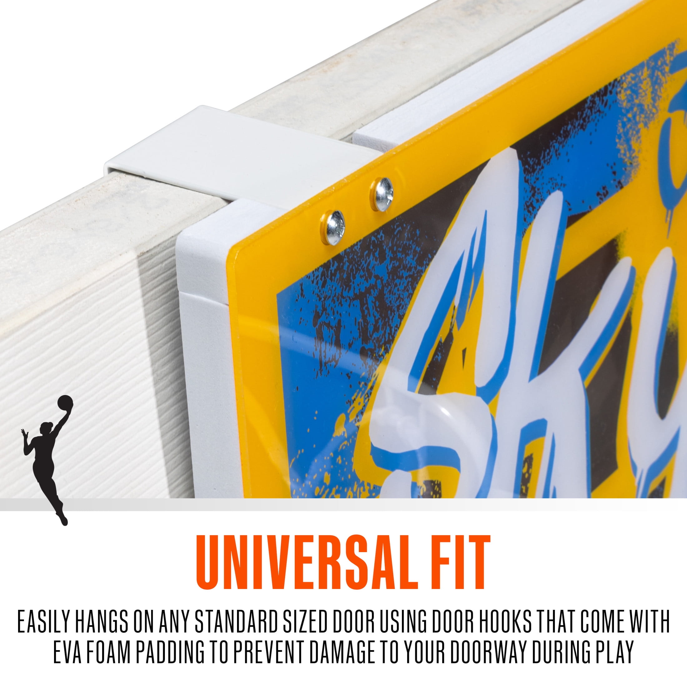 Franklin Sports WNBA Chicago Sky Over the Door Basketball Hoop - Kids Indoor Basketball Hoop with Mini Ball - WNBA Fan Shop Mini Hoop for Bedroom + Office