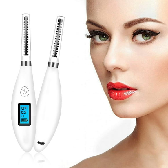 Free Breath Heated Eyelash Curler, Newest Ceramic Electric Heated Lash Curler with Comb, USB Rechargeable Heated Eyelash Curler for Natural Curling and Long Lasting, 1PC, White