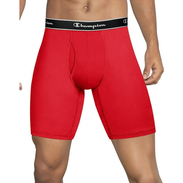 Hanes Champion Men?? Tech Performance Long Leg Boxer Briefs 2packS/Team Red Scarlet/Concrete