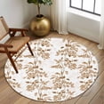thumbnail image 3 of Brown Fruit Large Area Rugs for Bedroom Living Room, Soft Non Slip Carpet Bedside Rug, Vintage Plant Nature Botanical Flower Round Floor Cover Kitchen Accent Rug 6' for Dining Room/Office, 3 of 9