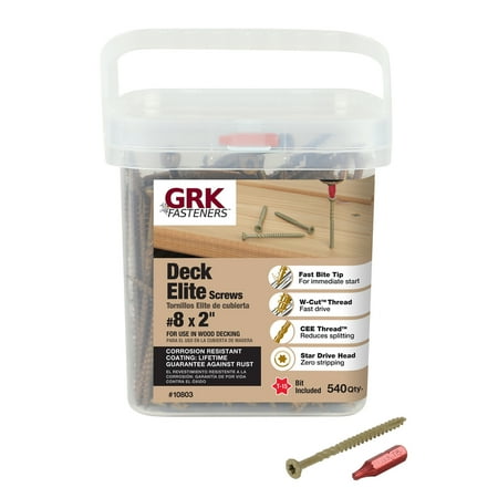 

GRK Fasteners Deck Elite No. 8 X 2 in. L Tan Star Star Head Deck Screws 540 pk