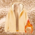thumbnail image 2 of UPPADA Womens Hoodies Zip up Jackets Sherpa Lined Fleece Warm Jackets Cute Sweatshirt Hooded Thick Coats Outerwear with Pocket Fall Beige,L, 2 of 5