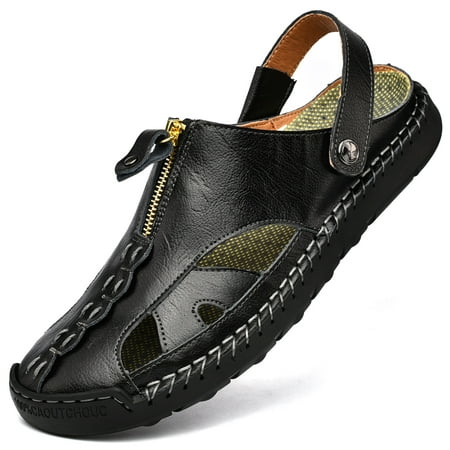 

Men S Sandals Outdoor Leather Closed Toe Beach Shoes