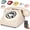 beige, variant on Retro Bluetooth Rotary Phone with Handset, Old Fashioned Corded Desk Telephone, Supports Hands-Free Calls & Music Playback, Compatible with Bluetooth Cell Phones for Home Office Use (white)