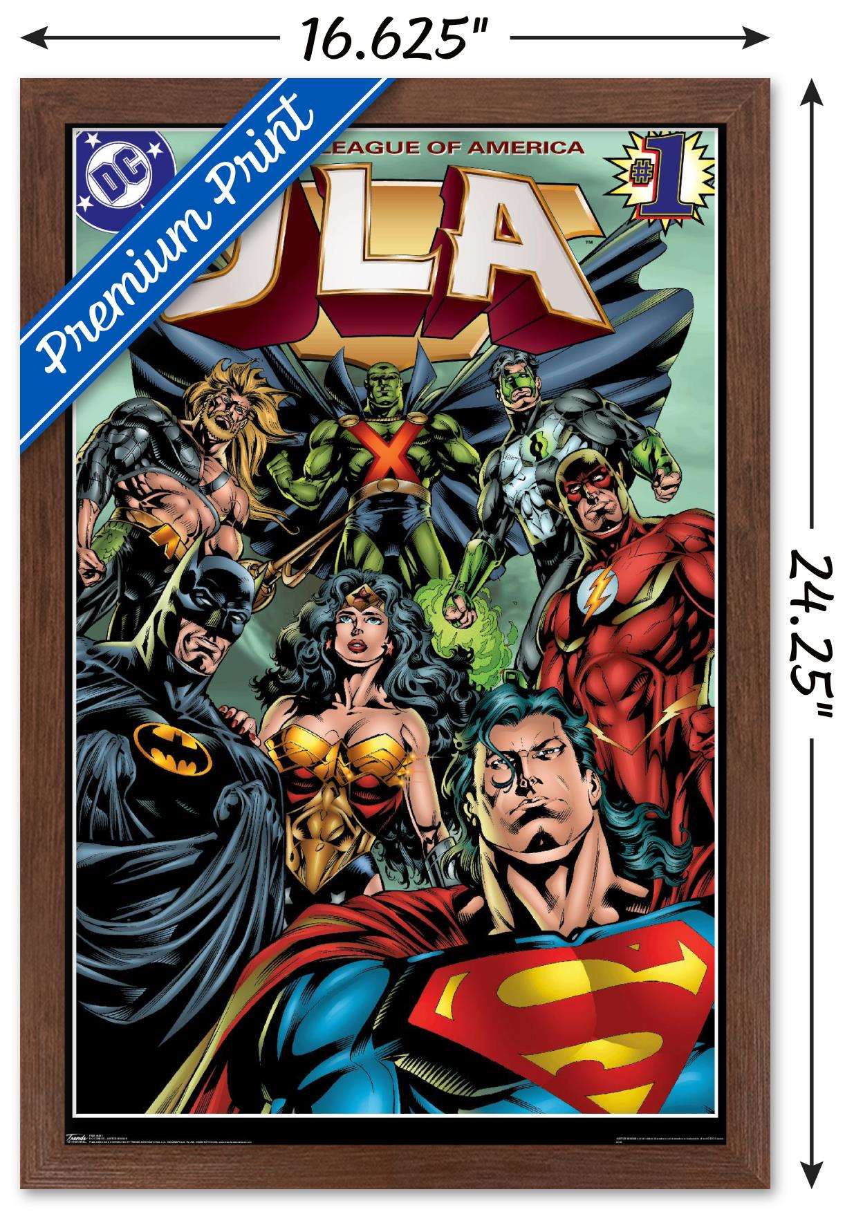 DC Comics - Justice League of America - JLA Wall Poster, 14.725" x 22.375", Framed