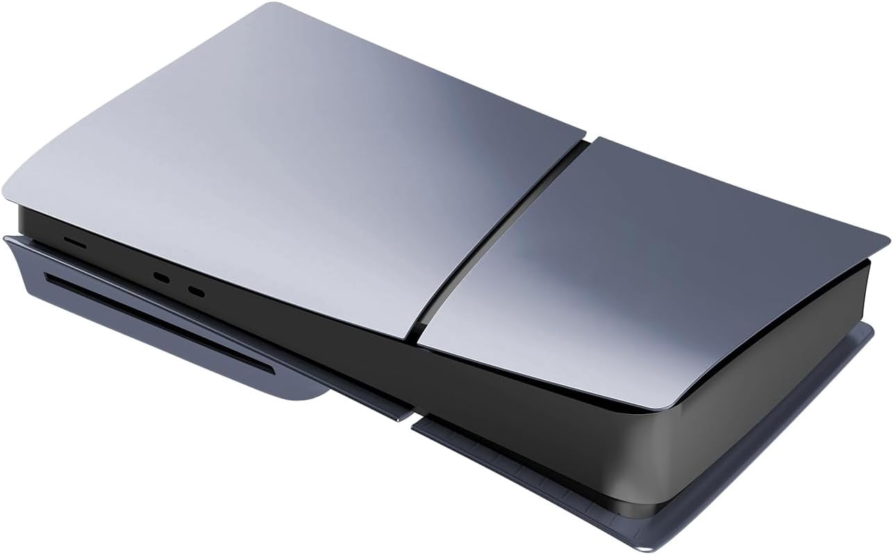 Slim Disc Edition Cover Plates for PS5 Slim Console, Shell Panels Compatible with PS 5 Slim Accessories Protective Replacement Faceplate (Sterling Silver)