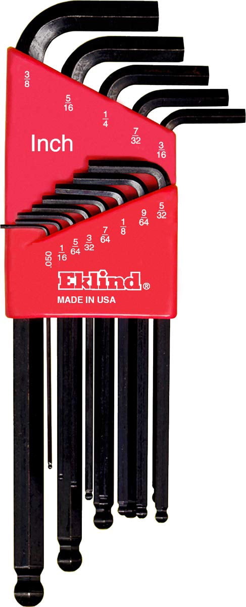 EKLIND 13213 Ball-Hex-L Key allen wrench - 13pc set SAE Inch Sizes .050-3/8 Long series