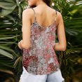 thumbnail image 4 of Gibobby Mujeres Verano Cuello en V Boho Estampado floral Camisetas sin mangas Casual Camisas sin mangas Camis(Naranja,XG), 4 of 5