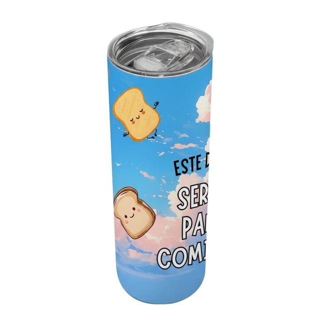 Termo de 590 ml. diseño divertido Este dia sera pan comido regalo original