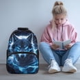 thumbnail image 3 of Uorisanigo Kids Backpack for Boys 6-12, 17 Inch Casual Lightning Wolf Print Sports Daypack with Front Zipper Pocket, Great for School, Hiking and Outdoor Activities, 3 of 7