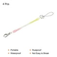 thumbnail image 3 of Unique Bargains Retractable Coil Spring Keychain Clasp with Key Ring 205mm, 4 Pack Plastic Spiral Stretchy Cord, Yellow Pink, 3 of 5