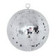 thumbnail image 1 of Cateissary Bola de discoteca colgante, lámparas redondas de cristal giratorias reflectantes plateadas, barra de luz para escenario de Festival, Iluminación navideña 15cm /Plata, 1 of 6