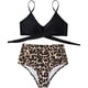 thumbnail image 5 of Conjunto de bikini de vendaje de talle alto para mujer Trajes de baño de dos piezas con realce L 0-leopardo amarillo Jormftte WMPH-647-3, 5 of 7