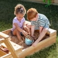 thumbnail image 6 of Teamson Kids Outdoor Explorer 2-in-1 Wooden Sandbox + Picnic Table, 6 of 14
